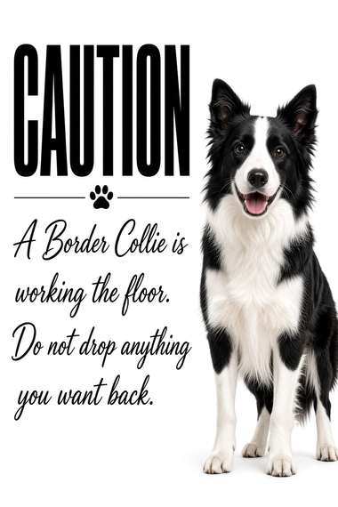 Border Collie poster, Kitchen Dogs