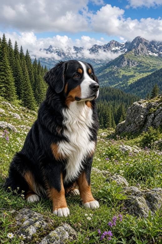 Bernese Mountain Dog poster, Scenic Dogs